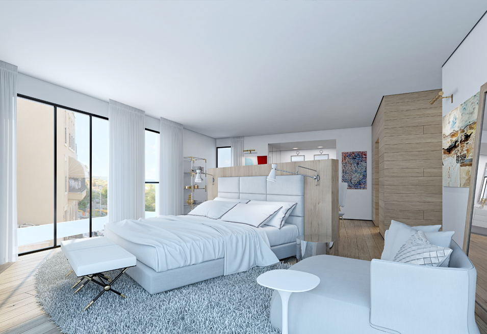 מבט מחדר השינה אל המרפסת